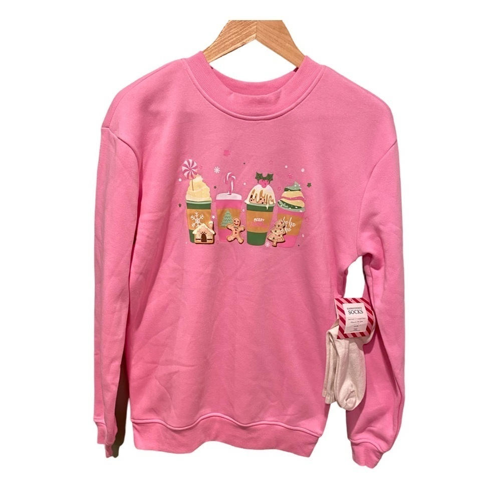 Better Together Christmas Holiday Frappe Gingerbread Coffee Sweatshirt NWT XS